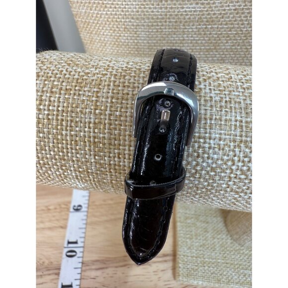 Venice Art Glass Watch With Multicolor Bezel & Black Leather Strap NOT TESTED - Picture 4 of 13